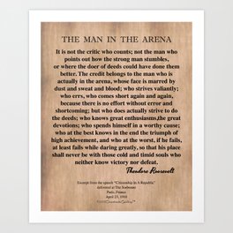 The Man In The Arena Art Print