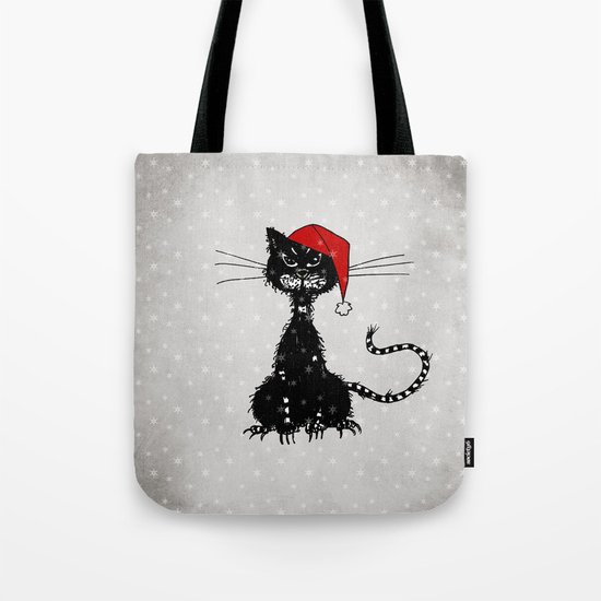 Evil Christmas Cat Tote Bag