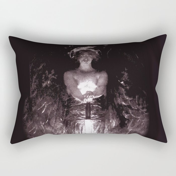 The Angel with The Flaming Sword - Edwin Howland Blashfield  Rectangular Pillow