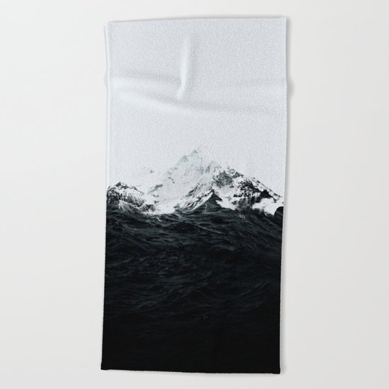 Those waves were like mountains Beach Towel