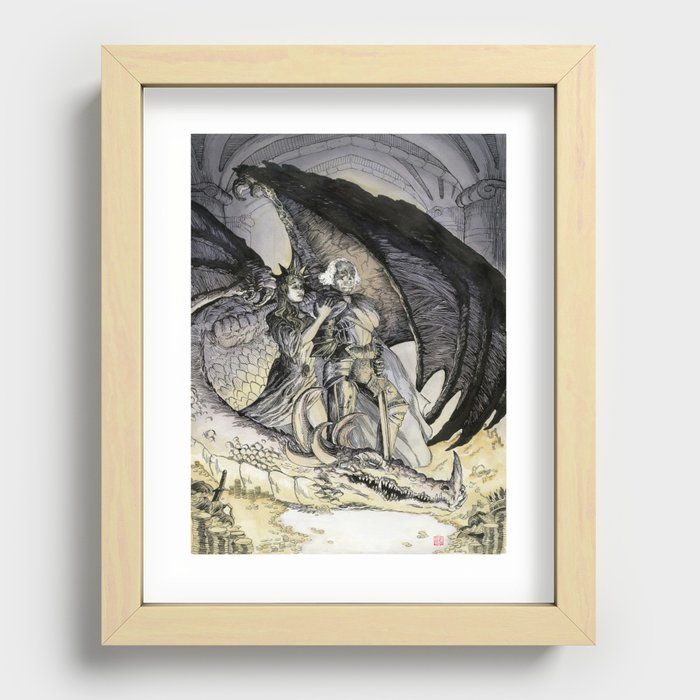 Washington the Dragon Slayer Recessed Framed Print