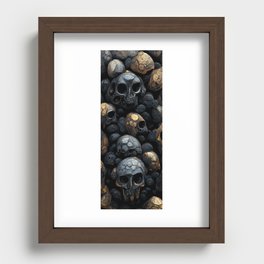 Memento Mori - Black Skulls with Gold Recessed Framed Print