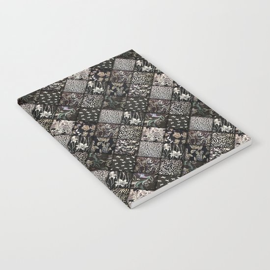 Faux Patchwork Quilting - Black Notebook