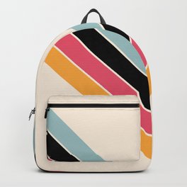 V Shape Colorful Classic Retro Stripes Halmang Backpack | 70S, Oldschool, Vshape, Retro, Stripes, Timeless, Summer, Bright, Style, Classic 