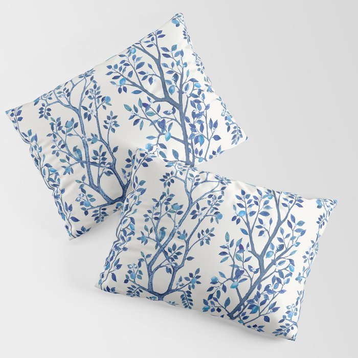 Blue Chinoiserie Citrus Grove Mural Pillow Sham