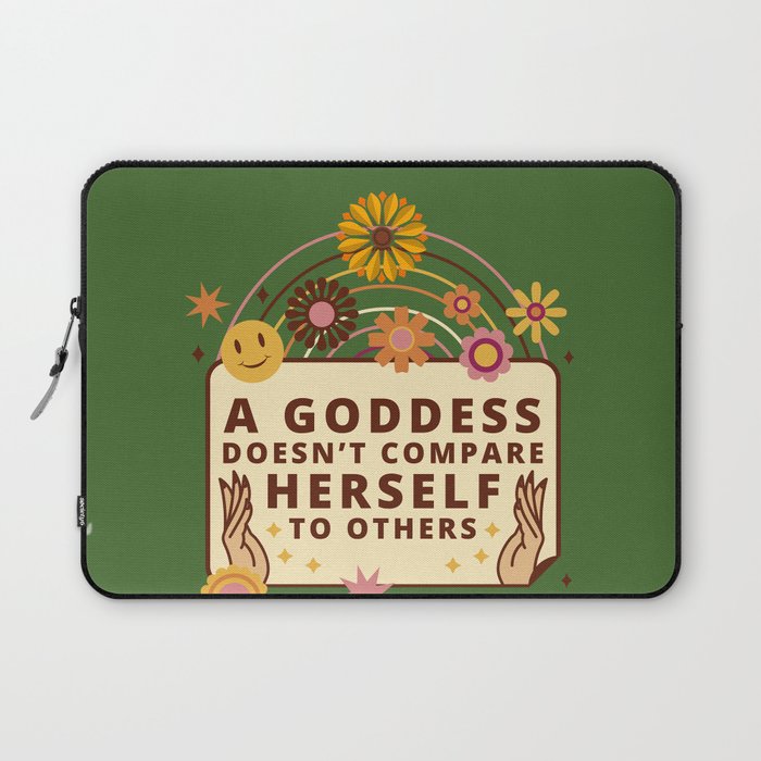 Elegant Fuck It Quote with Retro Spring Floral Vintage Art on Green Laptop Sleeve