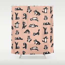 funny yoga cats pattern Shower Curtain