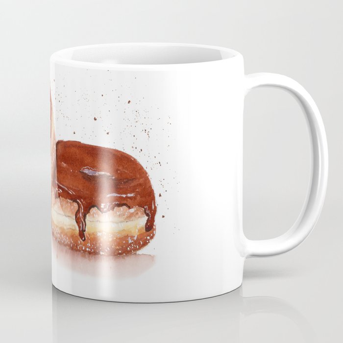 Watercolor Chocolate Donuts Coffee Mug