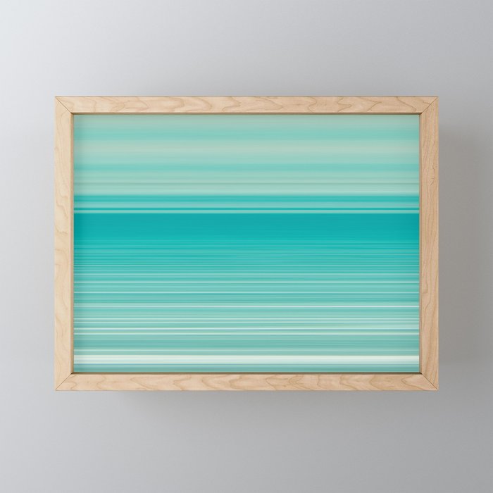 clear sea gradient Framed Mini Art Print