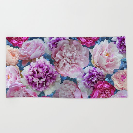 Peonies Beach Towel