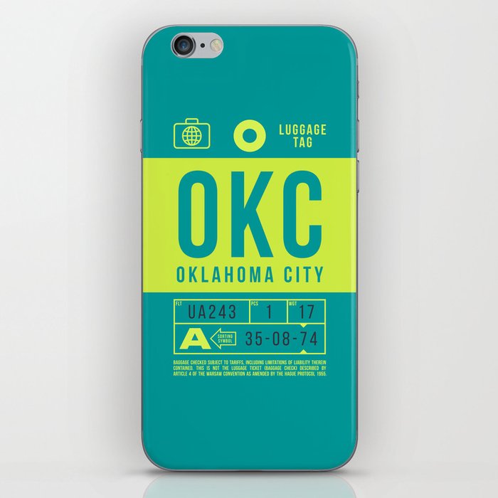 Luggage Tag B - OKC Oklahoma City USA iPhone Skin