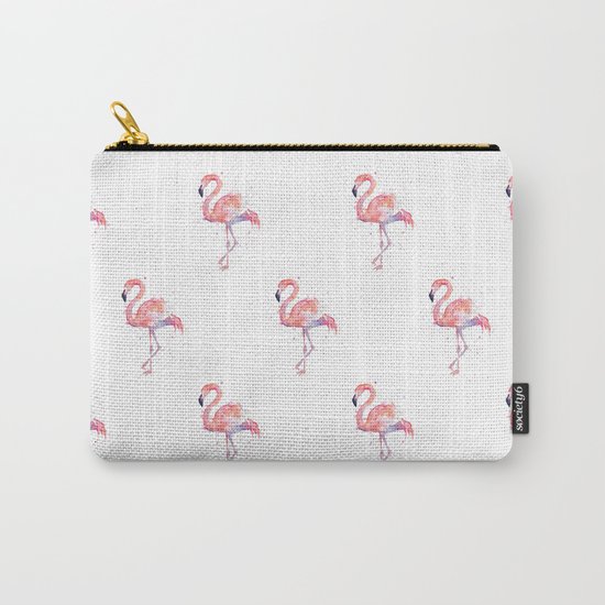 Flamingo Pattern Pink Flamingo Watercolor Carry-All Pouch