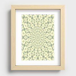 Radial Pattern In Blue and Pale Yellow On White Recessed Framed Print