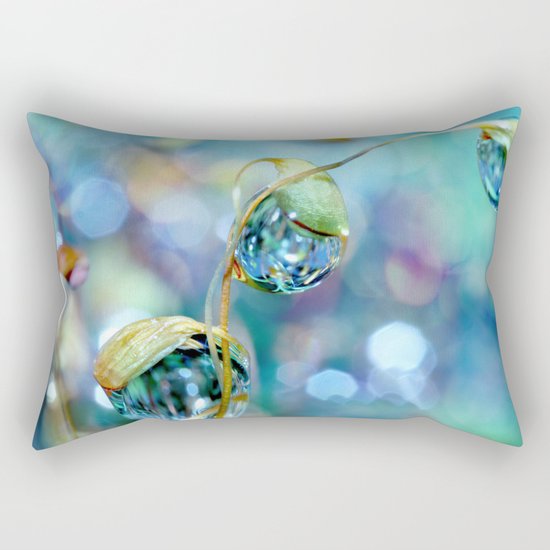 Rainbow Moss Drops Rectangular Pillow
