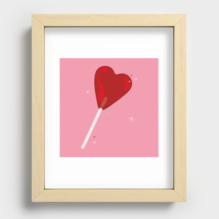  Heart Lollipop Recessed Framed Print
