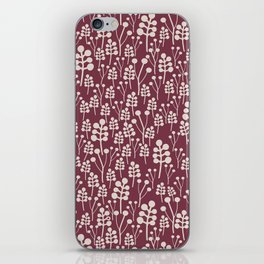 Beautiful red and white berry buds pattern  iPhone Skin