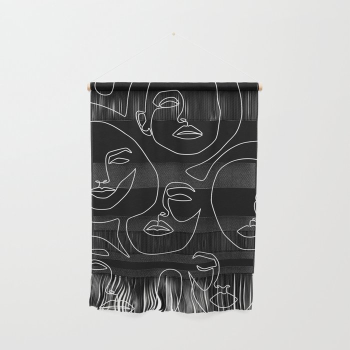 Faces in Dark Wall Hanging