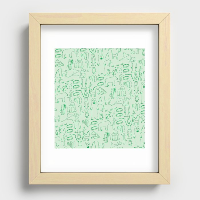 green montage Recessed Framed Print