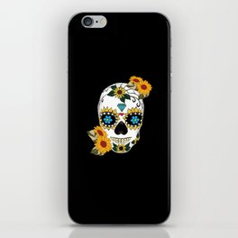 Flower Floral Sugar Skull Muertos Day Of Dead iPhone Skin