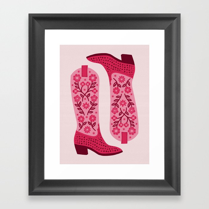 Cowgirl Boots – Hot Pink Framed Art Print