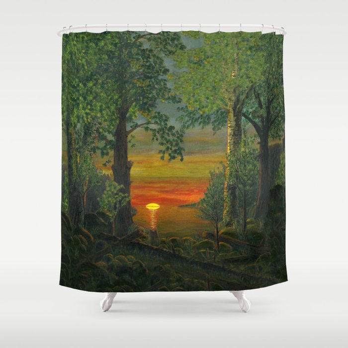 Forest Sunset Shower Curtain