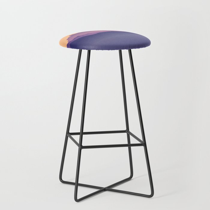 Misty Mountains Orange Sunset  Bar Stool