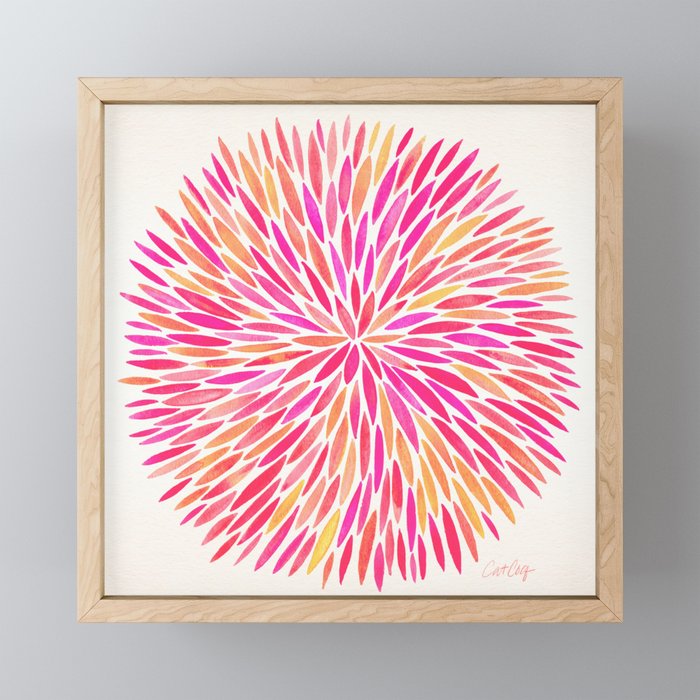Watercolor Burst – Pink Ombré Framed Mini Art Print