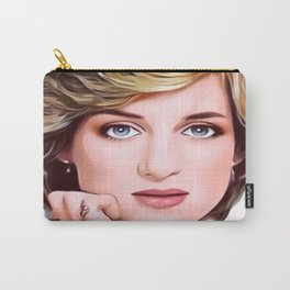Princess of Hearts Diana Carry-All Pouch | Inspirational, Pastel, Happy, Colourful, Woman, People, Princess, Yellow, Pop Art, Portrait 
