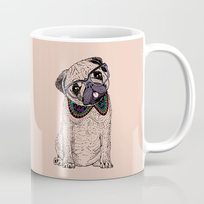 Hipster Pug Coffee Mug