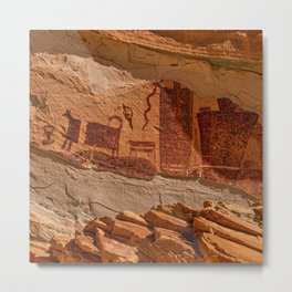 Pictograph 0147 - Ancient Rock Art, Utah Metal Print