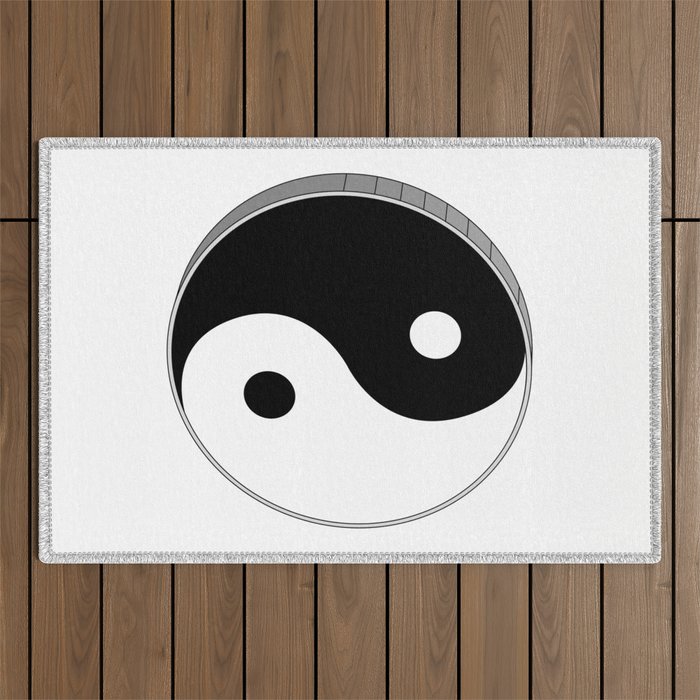 Yin Yang Black And White Symbol Outdoor Rug