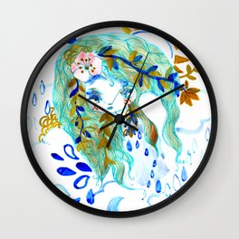 Bohemian night lady blue spirit Wall Clock