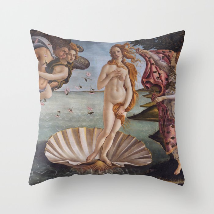 Sandro Botticelli The birth of Venus 1485 Artwork for Prints Posters Tshirts Men Women Kids Throw Pillow