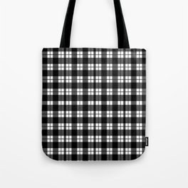Black and White Tartan Tote Bag
