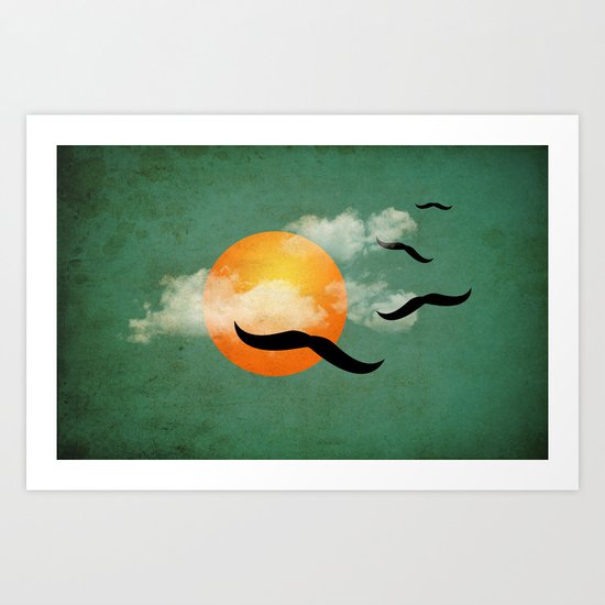 mustaches in the sky Art Print