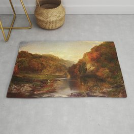 Autumn On The Wissahickon 1864 By Thomas Moran | Fall Colors Landscape Reproduction Rug