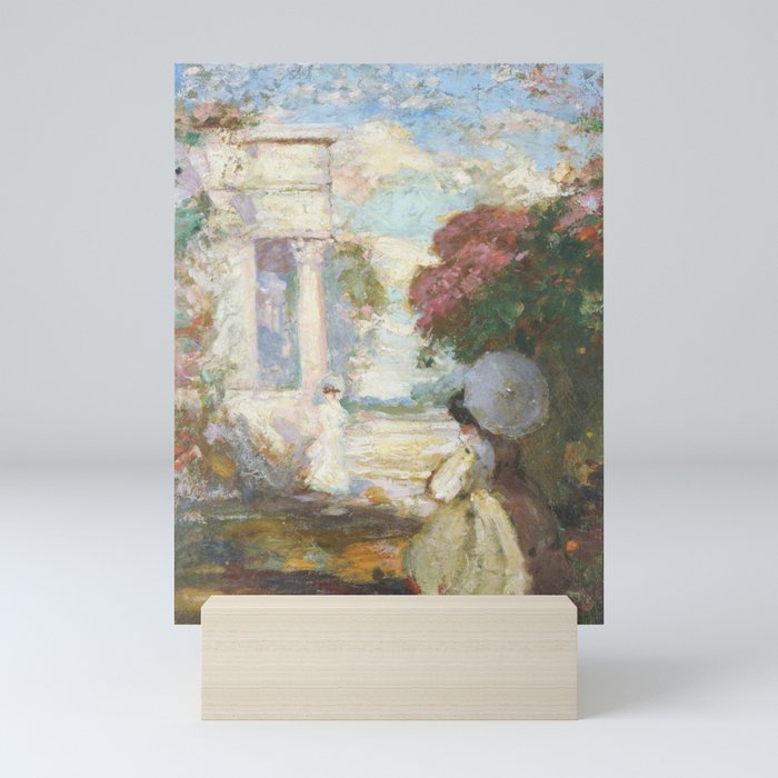 Woman with parasol Mini Art Print