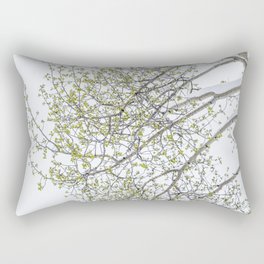 Snow on Green Leaves Rectangular Pillow