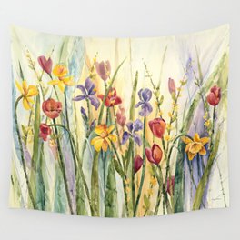 Spring Medley Flowers Wall Tapestry