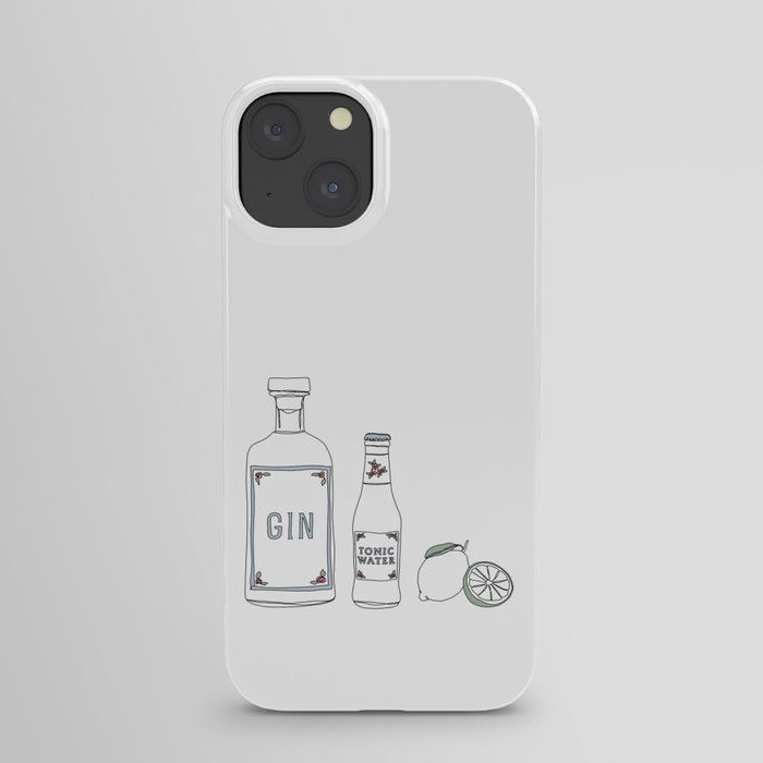 Gin tonic and lime illustration iPhone Case