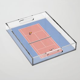 Playing Tennis | Pastel Colors Tennis Court  Acrylic Tray