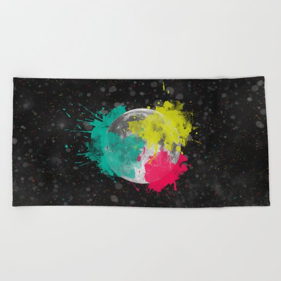 Moon + Neon Beach Towel