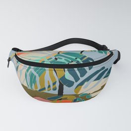 colorful monstera leaves Fanny Pack