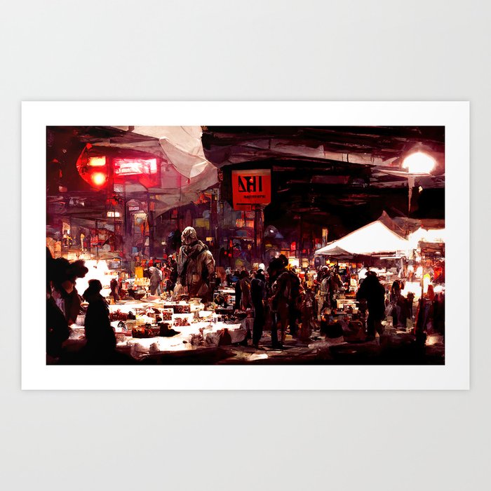 Post-Apocalyptic street market Art Print