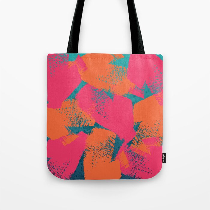 Brushstroke Pattern Pink Orange Blue Tote Bag