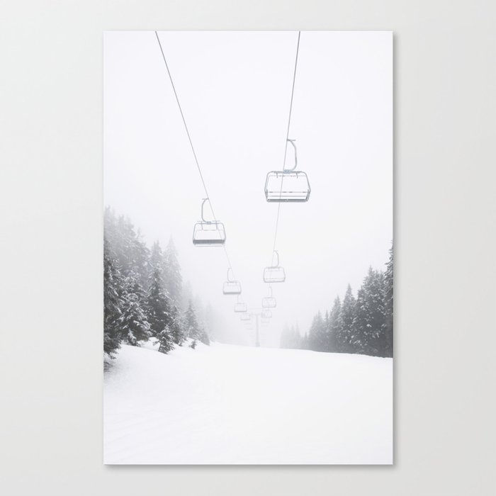 Winter Ski Lift - Chairlift  Canvas Print