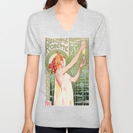 Art Nouveau Absinthe Robette Ad V Neck T Shirt