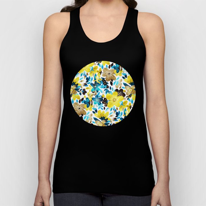 Happy Yellow Flower Collage Tank Top