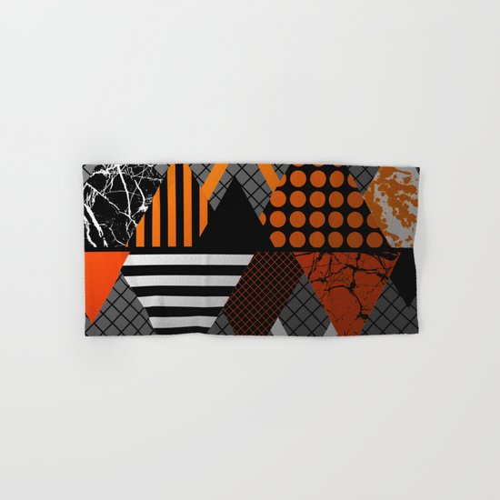 Industrial Geometry - Metallic, geometric, bronze, silver and gold, textured, patterned artwork Hand & Bath Towel