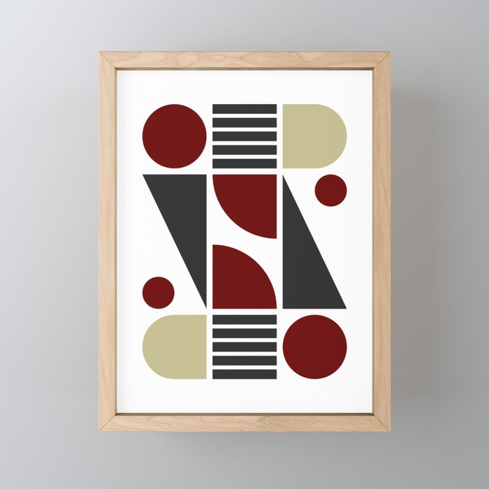 Classic geometric modern composition 2 Framed Mini Art Print